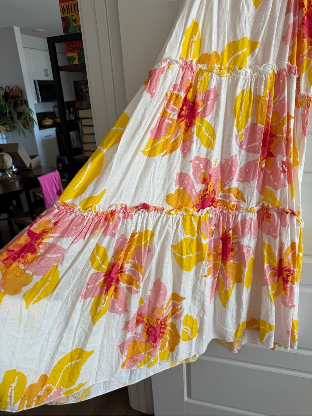 Free People Spaghetti-Strap Floral Maxi Dress in Pink & Yellow - Picture 4 of 7